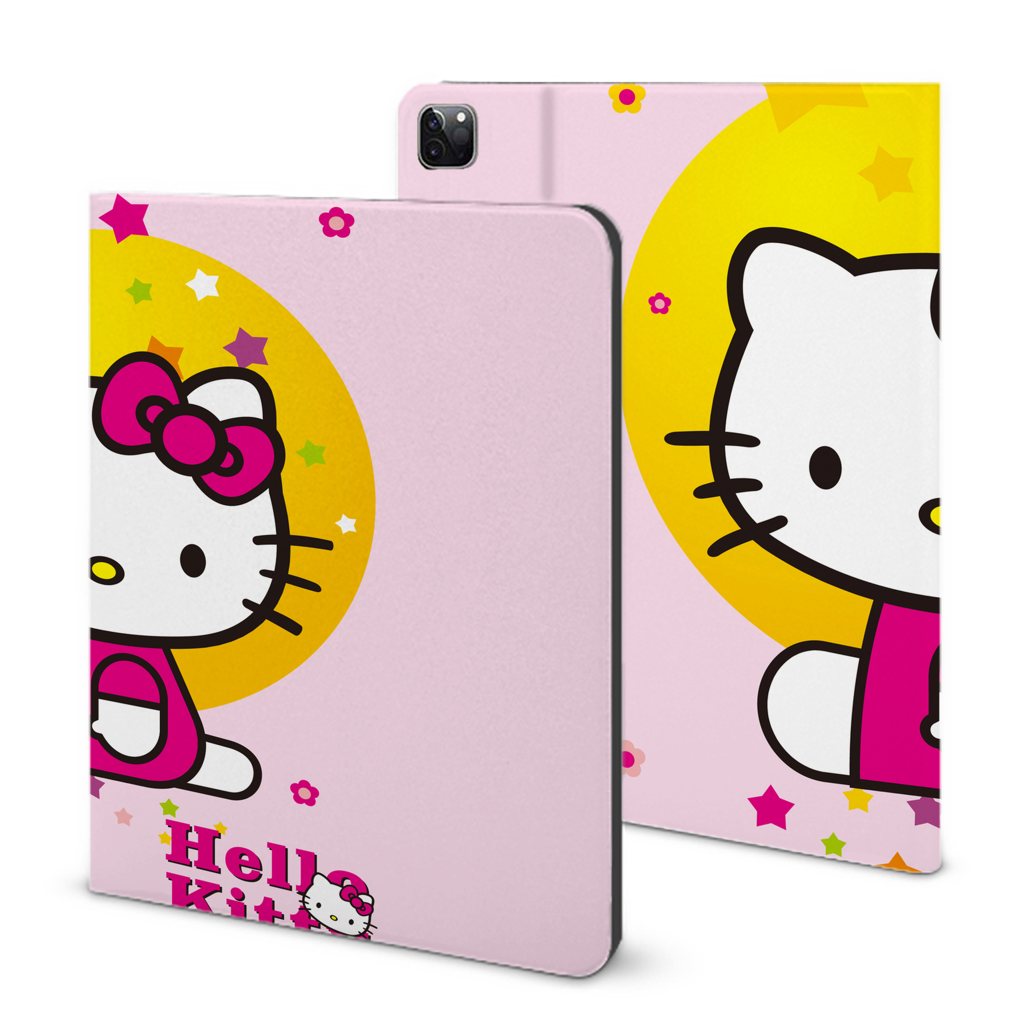 （画像用） Hello Kitty ハローキティ IPad ケース ブック型 PUレザー TPU 耐衝撃 軽量 薄型 ペン収納なし 全面保護 IPad 各モデル対応
